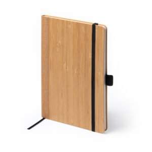 Caderno A5 com capa em bambu