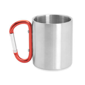Caneca metálica com mosquetão 230ml