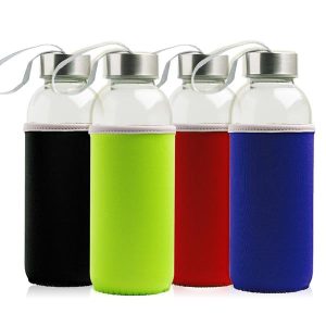 Garrafa em vidro 430ml com manga em neopreno